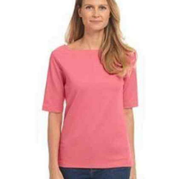 LL BEAN Women's Pink Short Sleeve Knit Top, Size XL - Picture 10 of 16